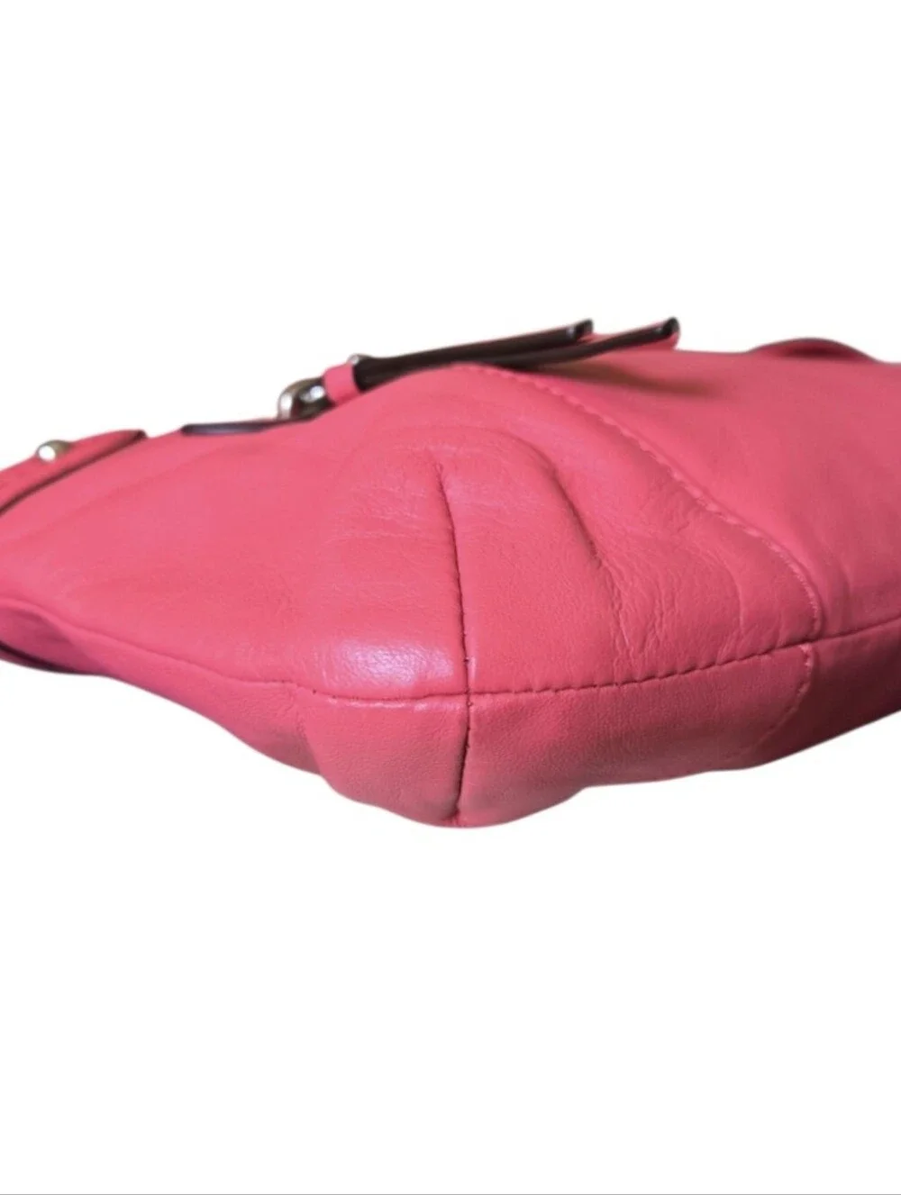 Coach Pink Daisy Spectator Coral Pink Leather Crossbody Bag EUC